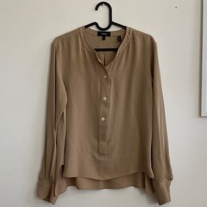 Classy beige Theory silk blouse in small
